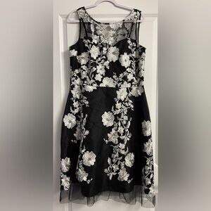 Black Embroidered Floral Studio One Dress
